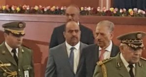 Ahmed Gaid Salah accompagner de le président du Senat,président de l'APN et l' ancien premier ministre de l’intérieur , à l'investiture du président A.Tebboune le 19-12-2019 au palais de la Nation à Alger
