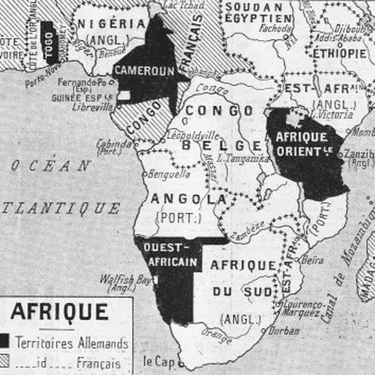 Colonies allemandes en Afrique avant 1914-1918